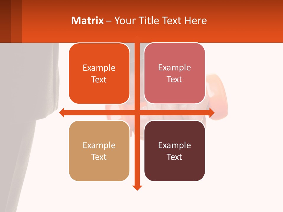 A Person Holding A Pair Of Orange Dumbs PowerPoint Template