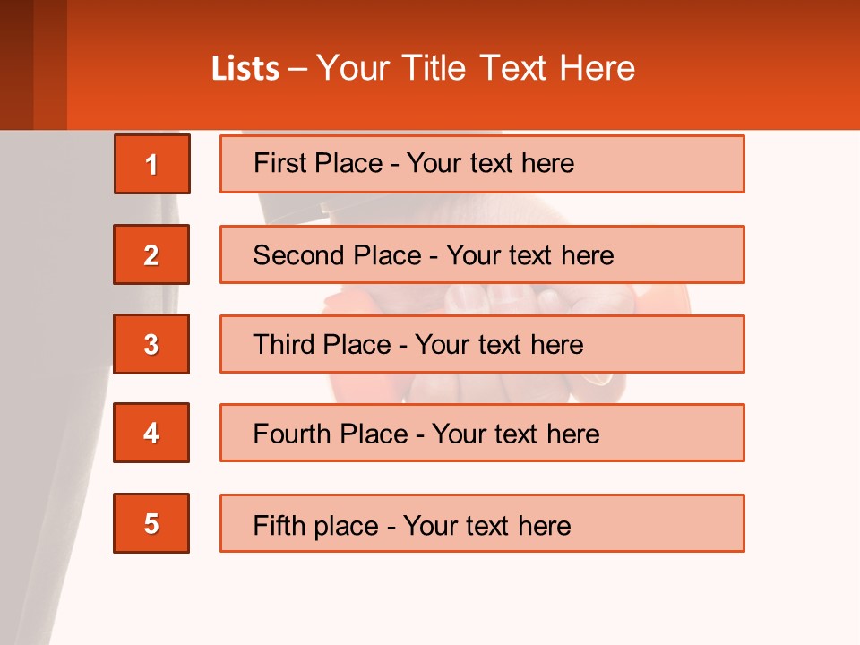 A Person Holding A Pair Of Orange Dumbs PowerPoint Template