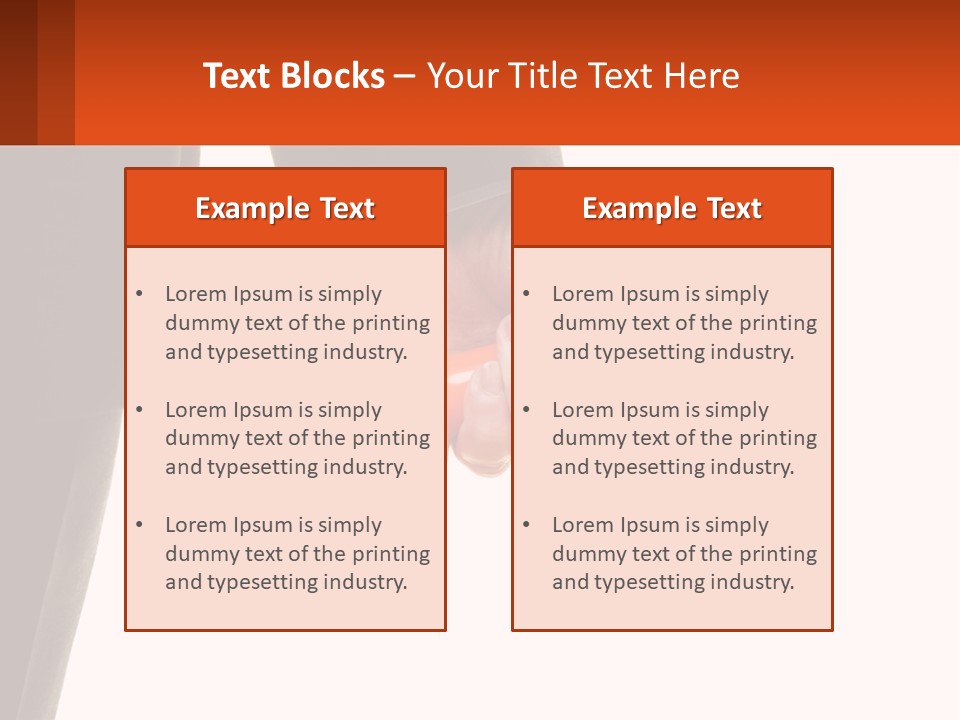 A Person Holding A Pair Of Orange Dumbs PowerPoint Template