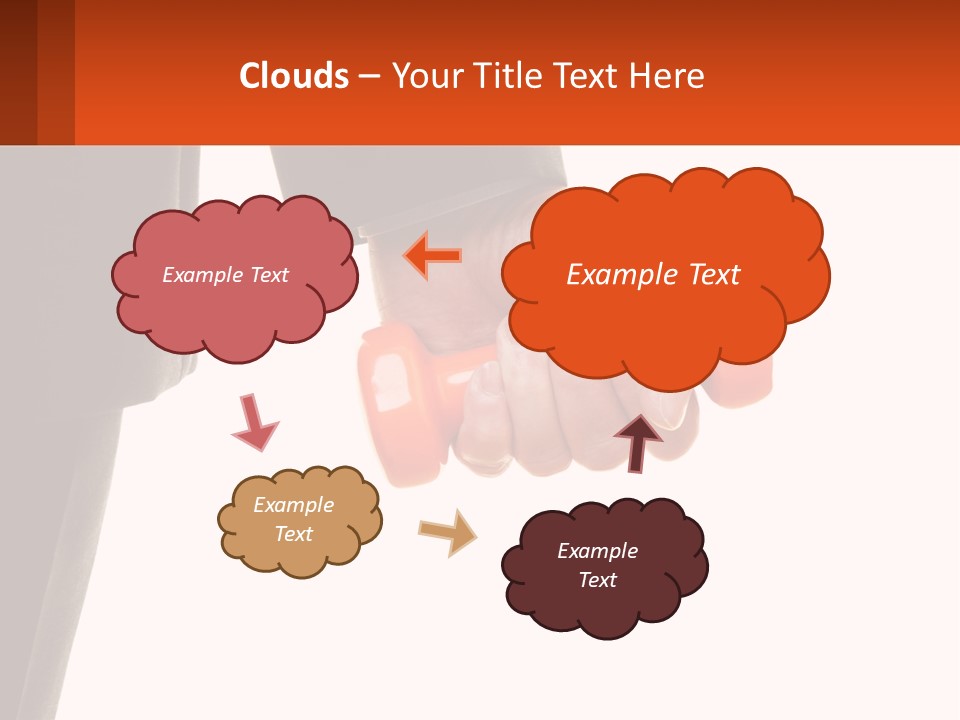 A Person Holding A Pair Of Orange Dumbs PowerPoint Template