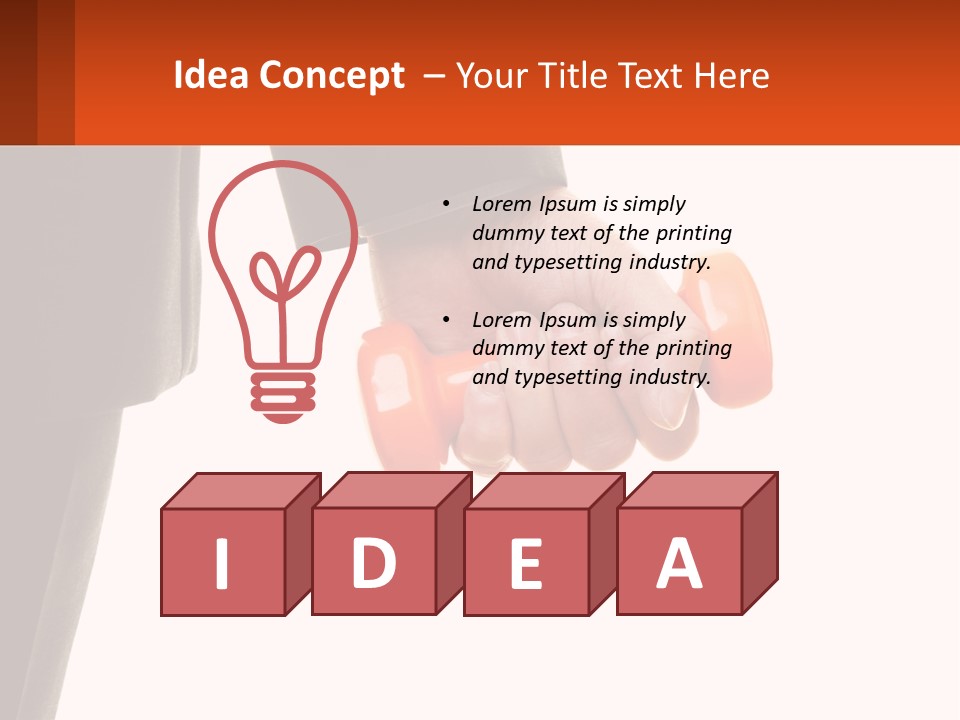 A Person Holding A Pair Of Orange Dumbs PowerPoint Template