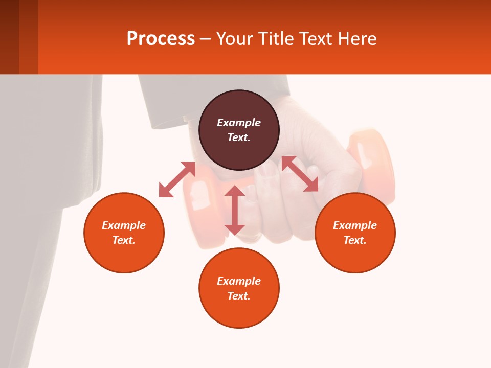 A Person Holding A Pair Of Orange Dumbs PowerPoint Template