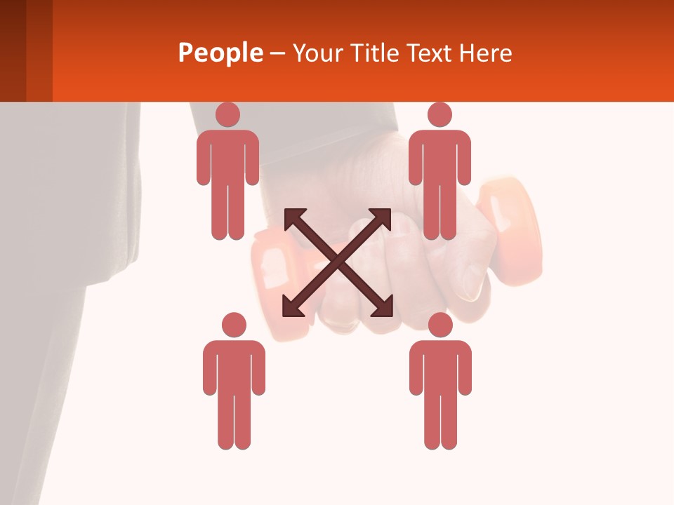 A Person Holding A Pair Of Orange Dumbs PowerPoint Template