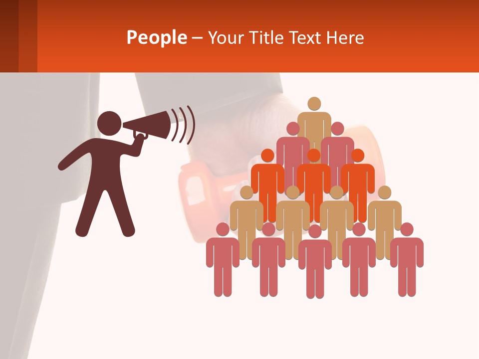 A Person Holding A Pair Of Orange Dumbs PowerPoint Template
