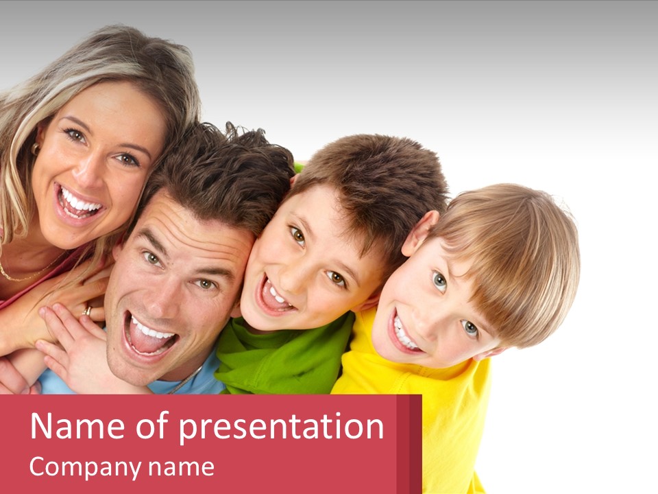 A Group Of People That Are Smiling For The Camera PowerPoint Template