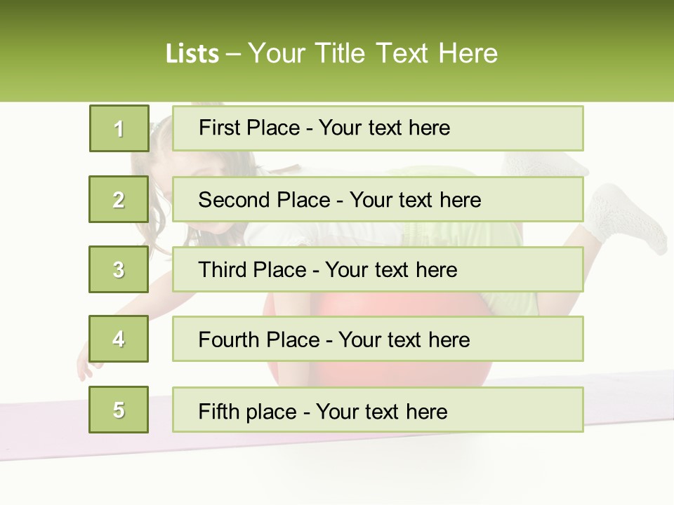 A Little Girl Is Laying On Top Of A Ball PowerPoint Template