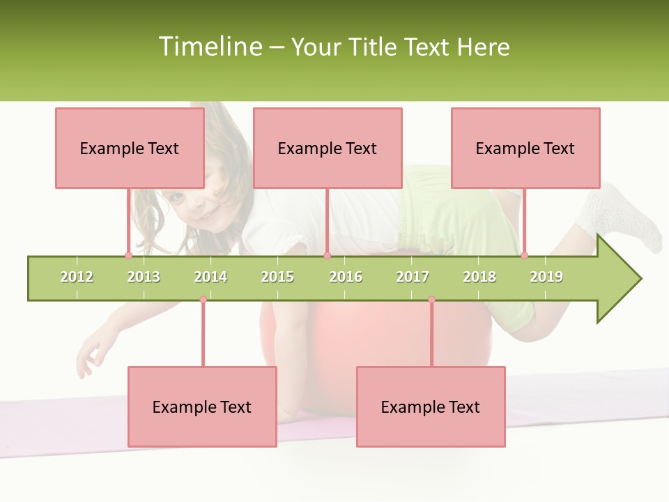 A Little Girl Is Laying On Top Of A Ball PowerPoint Template