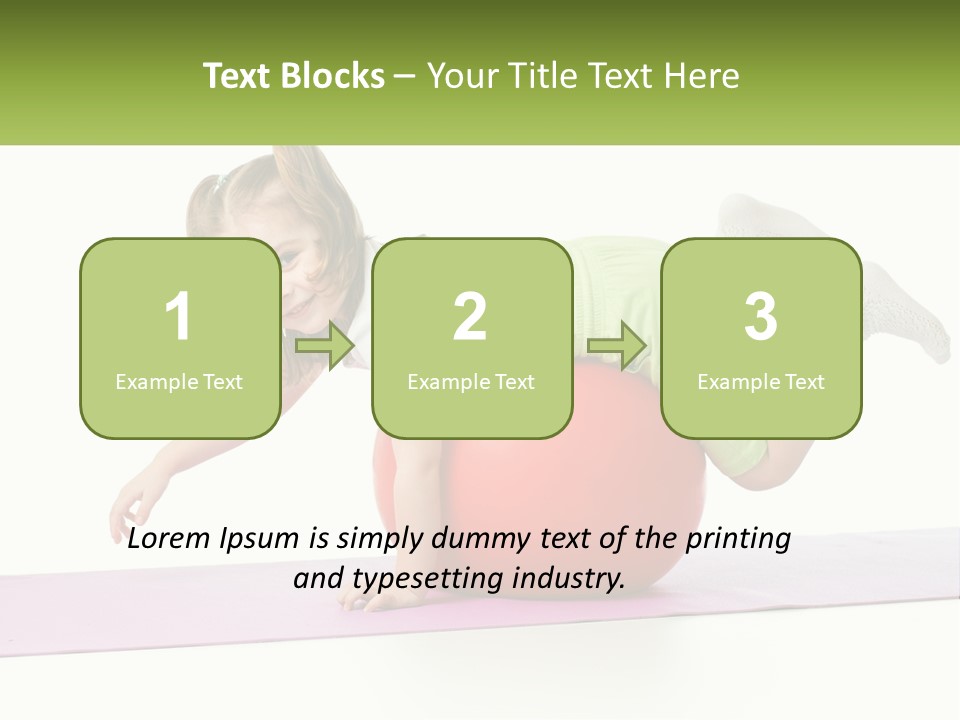 A Little Girl Is Laying On Top Of A Ball PowerPoint Template