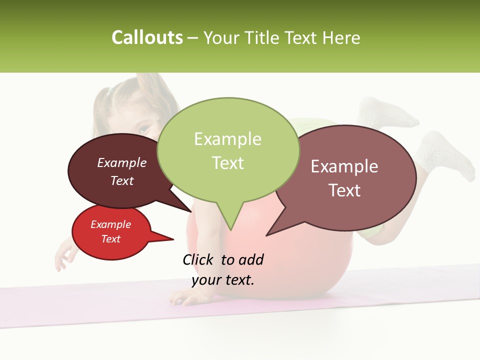 A Little Girl Is Laying On Top Of A Ball PowerPoint Template