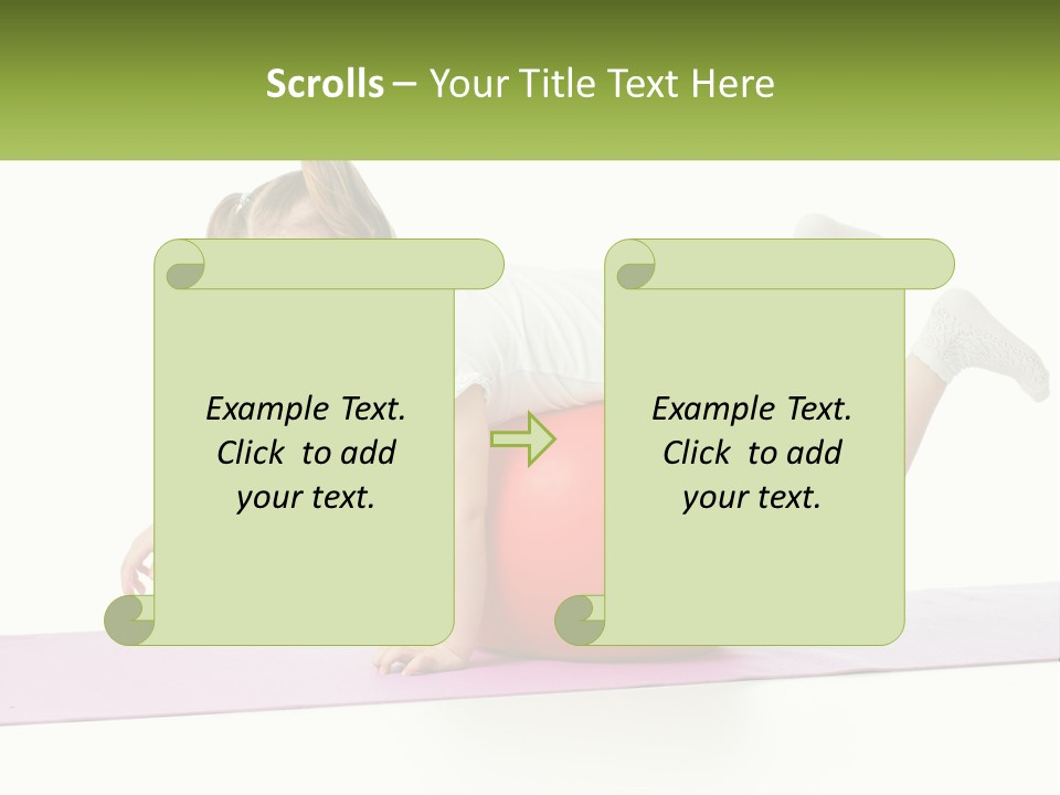 A Little Girl Is Laying On Top Of A Ball PowerPoint Template