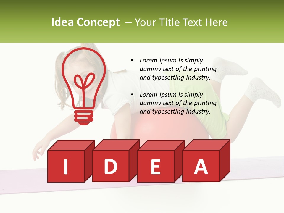 A Little Girl Is Laying On Top Of A Ball PowerPoint Template