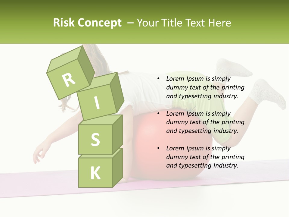 A Little Girl Is Laying On Top Of A Ball PowerPoint Template