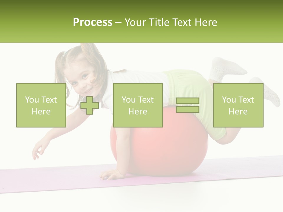 A Little Girl Is Laying On Top Of A Ball PowerPoint Template