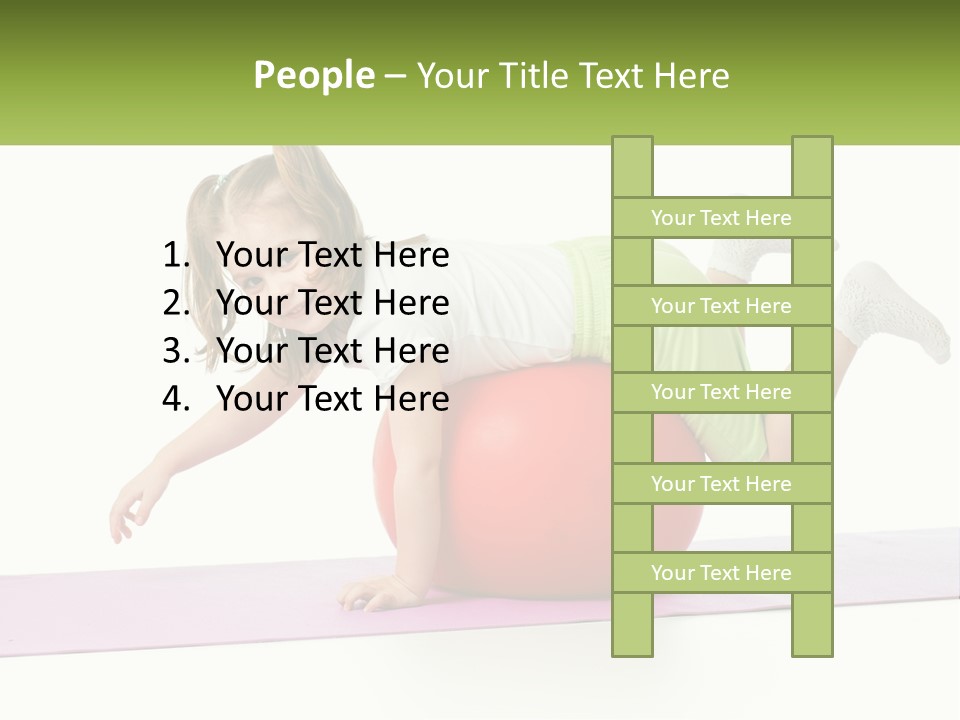 A Little Girl Is Laying On Top Of A Ball PowerPoint Template