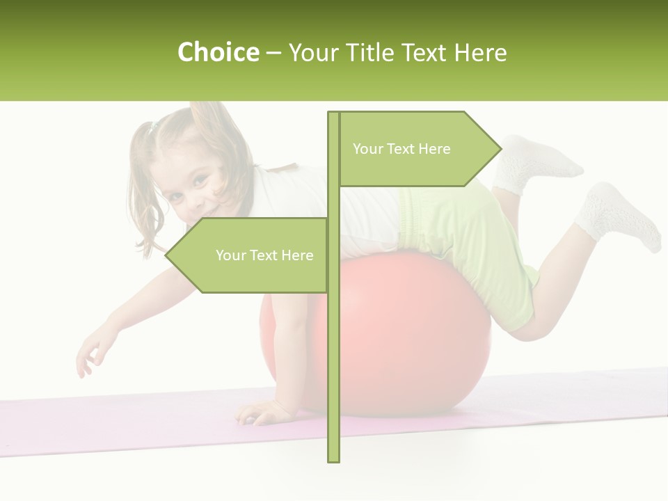 A Little Girl Is Laying On Top Of A Ball PowerPoint Template