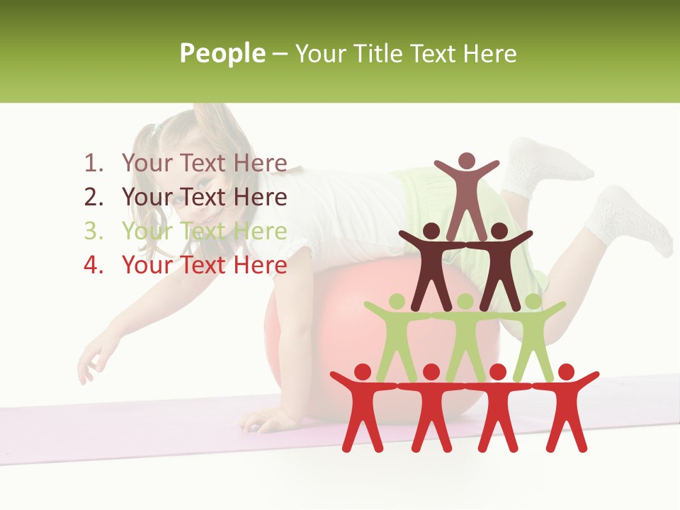 A Little Girl Is Laying On Top Of A Ball PowerPoint Template