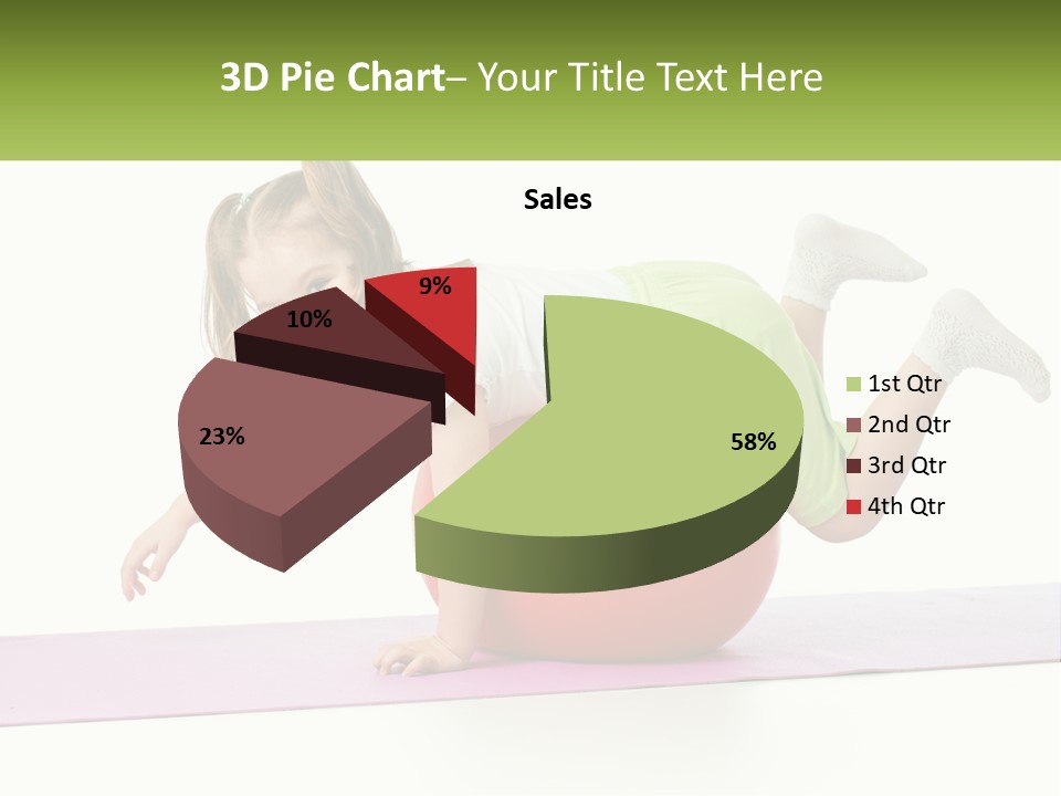 A Little Girl Is Laying On Top Of A Ball PowerPoint Template