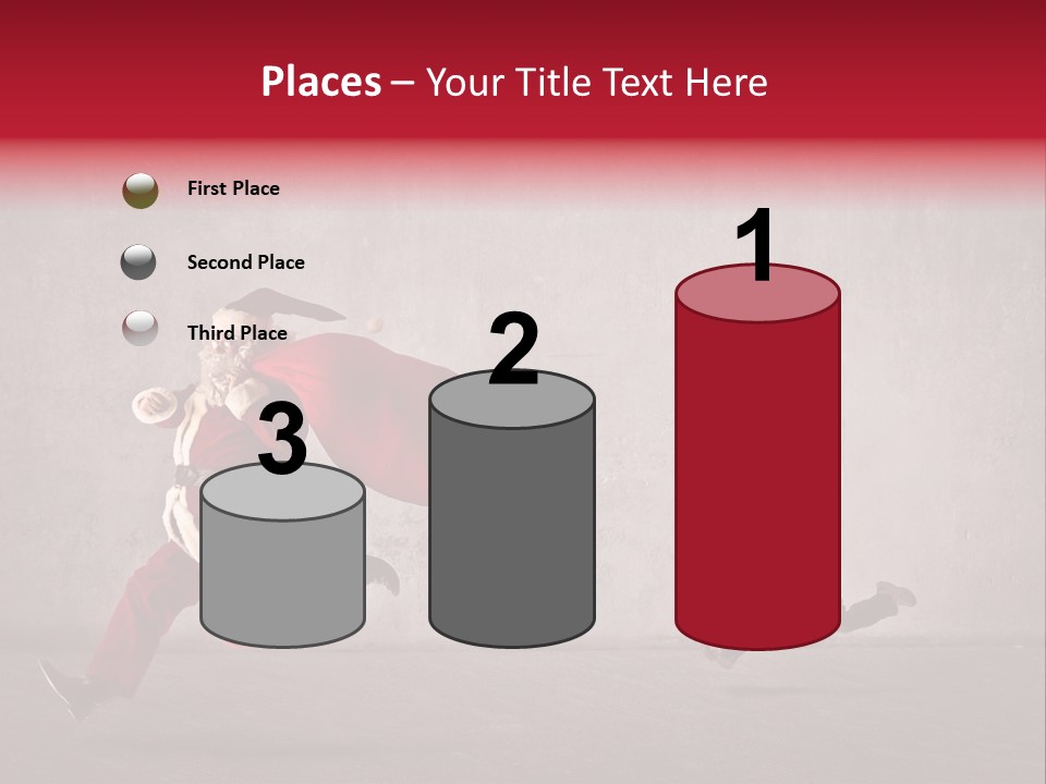 A Man Dressed As Santa Claus Running Away From A Little Boy PowerPoint Template