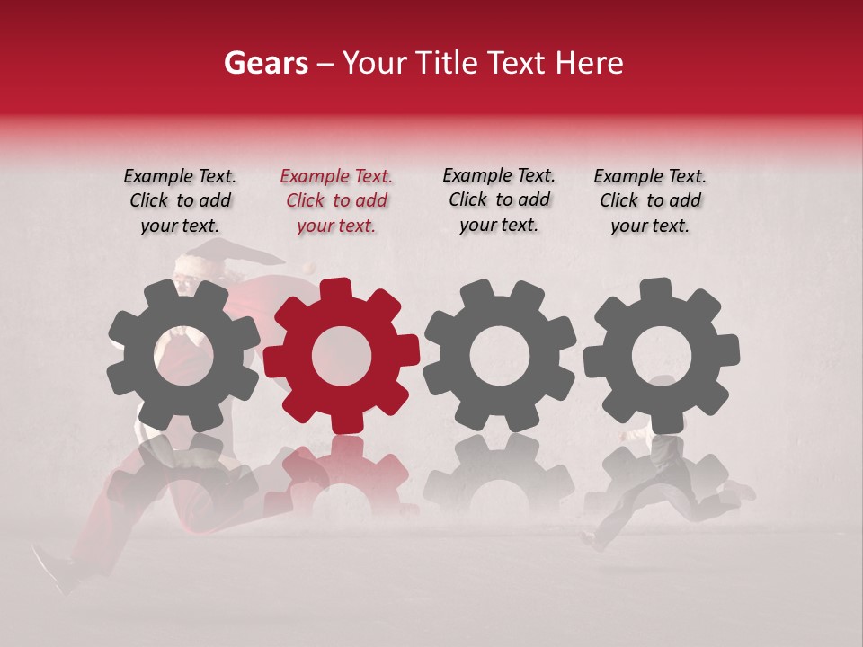 A Man Dressed As Santa Claus Running Away From A Little Boy PowerPoint Template