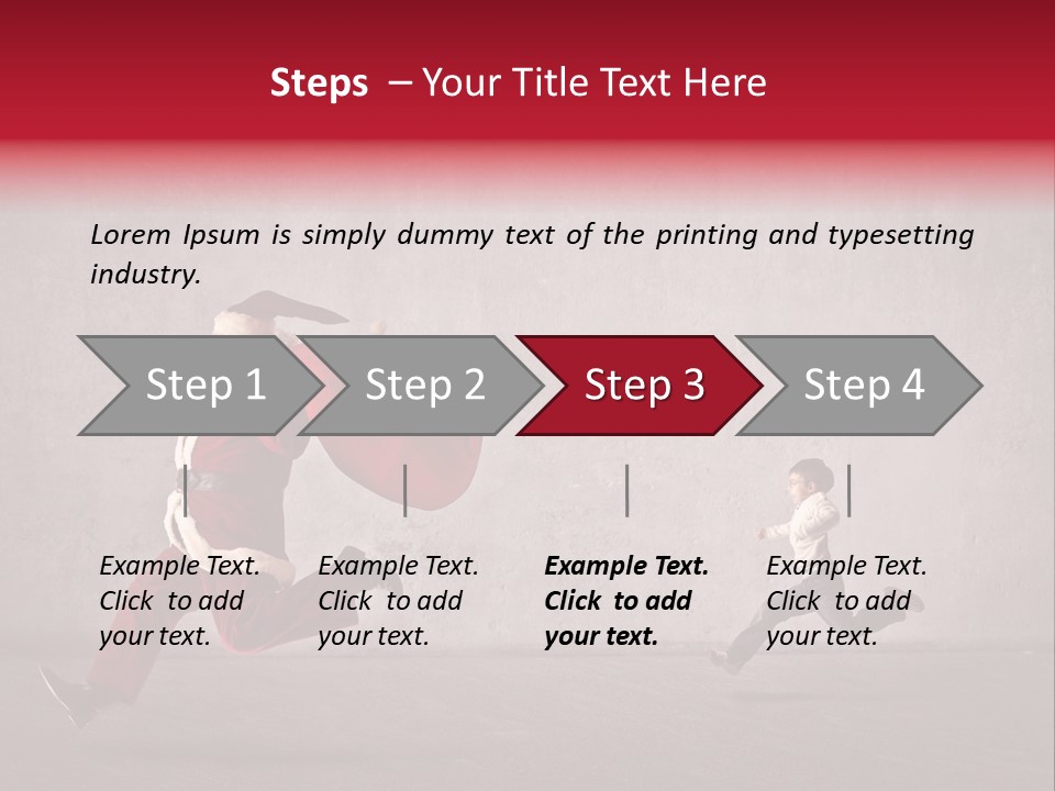 A Man Dressed As Santa Claus Running Away From A Little Boy PowerPoint Template