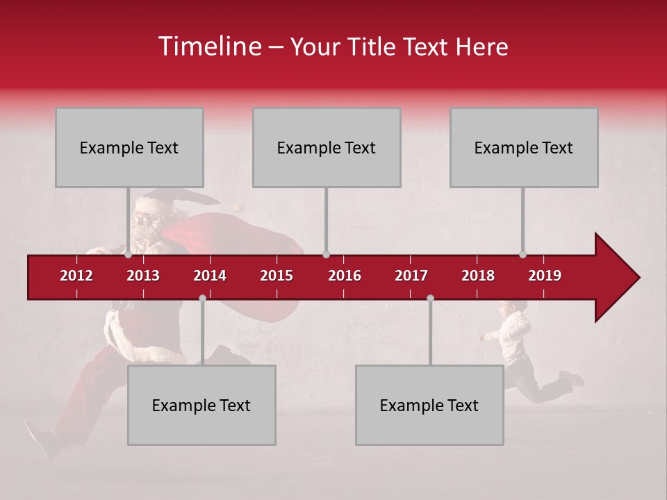 A Man Dressed As Santa Claus Running Away From A Little Boy PowerPoint Template
