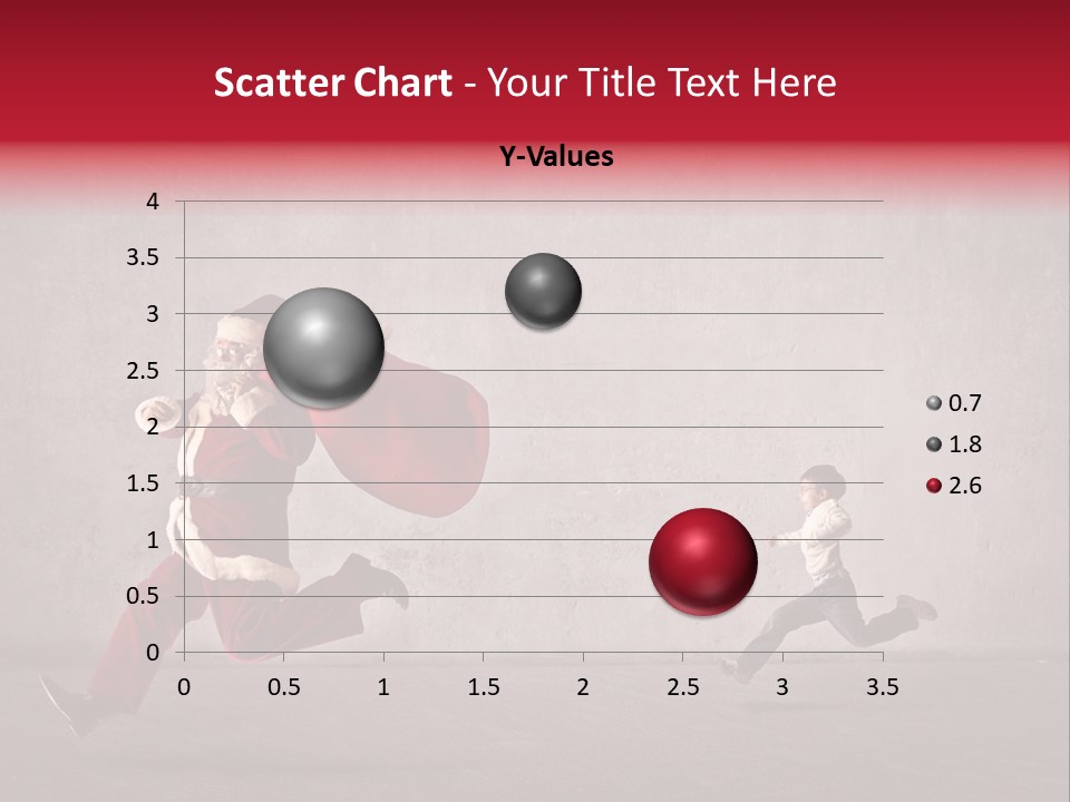 A Man Dressed As Santa Claus Running Away From A Little Boy PowerPoint Template