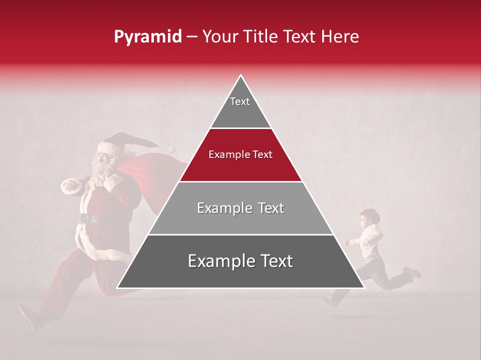 A Man Dressed As Santa Claus Running Away From A Little Boy PowerPoint Template