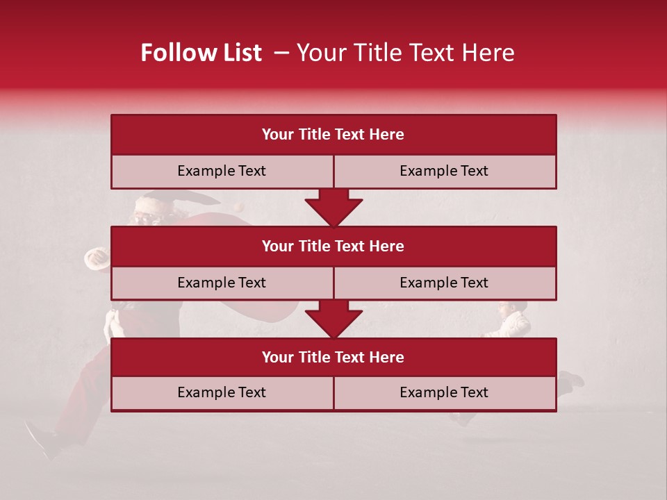A Man Dressed As Santa Claus Running Away From A Little Boy PowerPoint Template