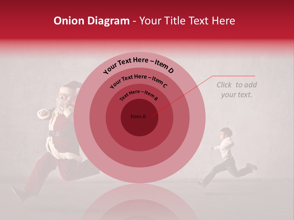 A Man Dressed As Santa Claus Running Away From A Little Boy PowerPoint Template