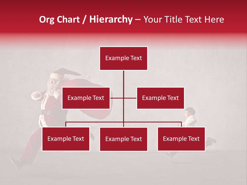 A Man Dressed As Santa Claus Running Away From A Little Boy PowerPoint Template