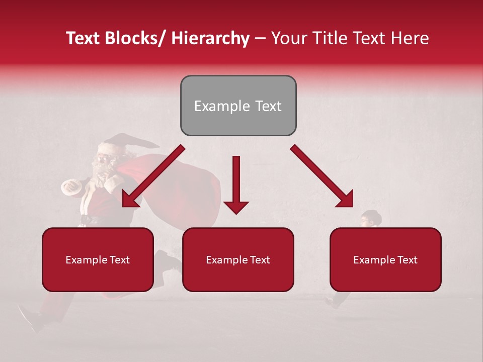 A Man Dressed As Santa Claus Running Away From A Little Boy PowerPoint Template