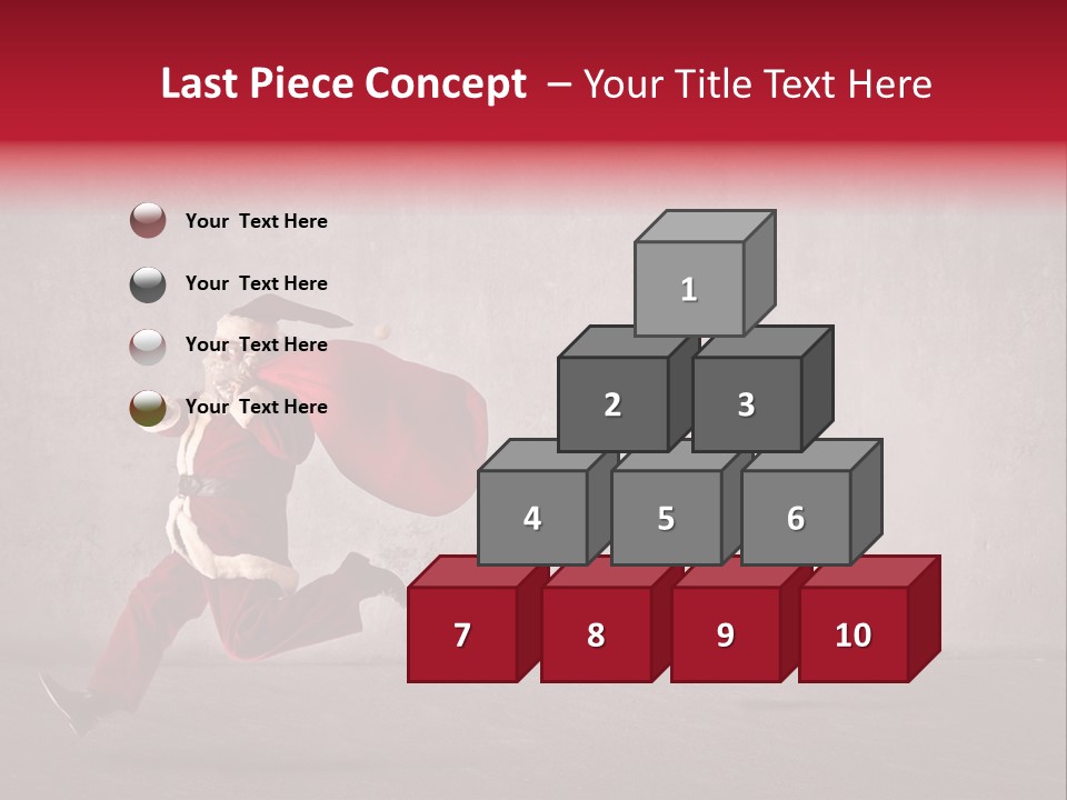 A Man Dressed As Santa Claus Running Away From A Little Boy PowerPoint Template