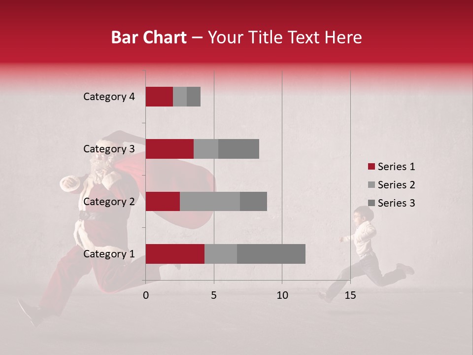 A Man Dressed As Santa Claus Running Away From A Little Boy PowerPoint Template