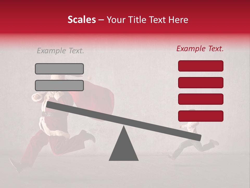 A Man Dressed As Santa Claus Running Away From A Little Boy PowerPoint Template