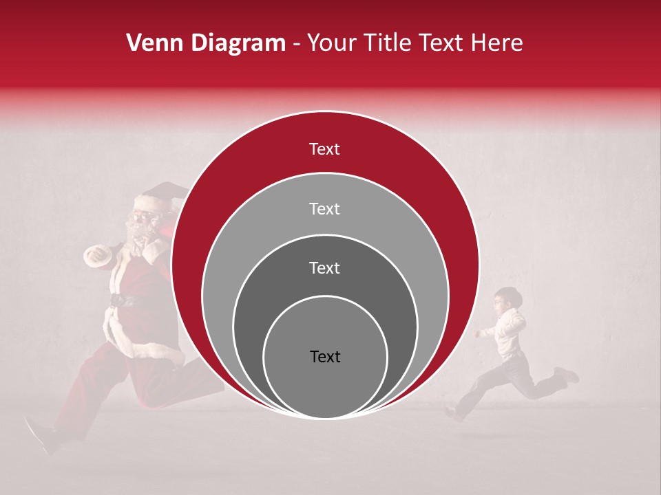 A Man Dressed As Santa Claus Running Away From A Little Boy PowerPoint Template