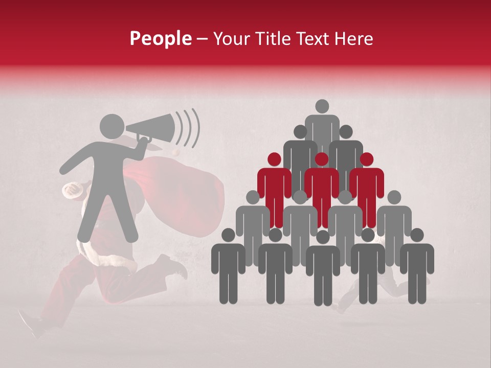 A Man Dressed As Santa Claus Running Away From A Little Boy PowerPoint Template