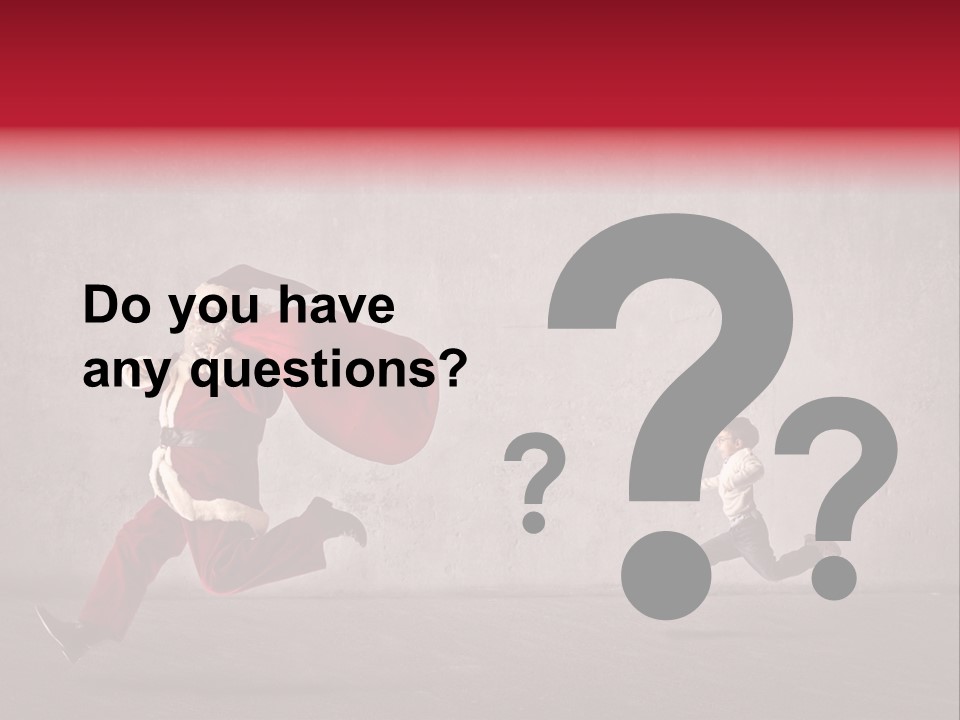 A Man Dressed As Santa Claus Running Away From A Little Boy PowerPoint Template