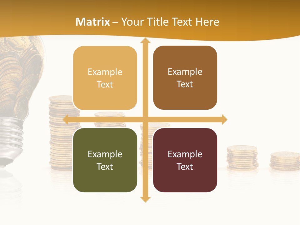 A Light Bulb With Coins Coming Out Of It PowerPoint Template