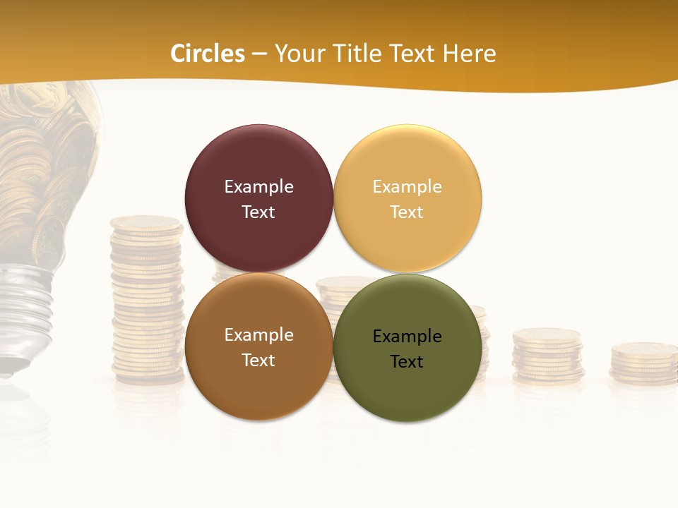 A Light Bulb With Coins Coming Out Of It PowerPoint Template