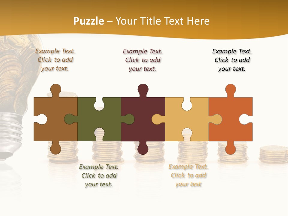 A Light Bulb With Coins Coming Out Of It PowerPoint Template