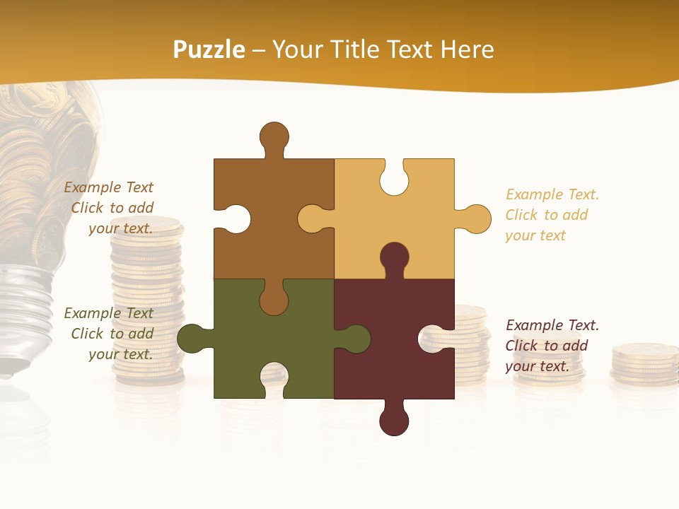 A Light Bulb With Coins Coming Out Of It PowerPoint Template