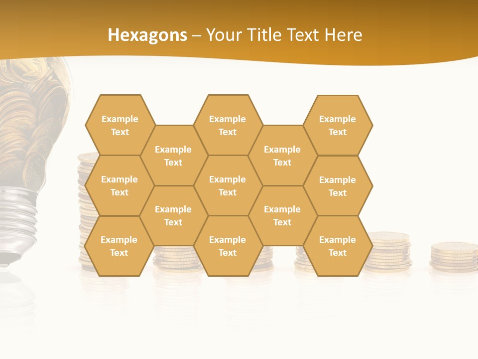 A Light Bulb With Coins Coming Out Of It PowerPoint Template