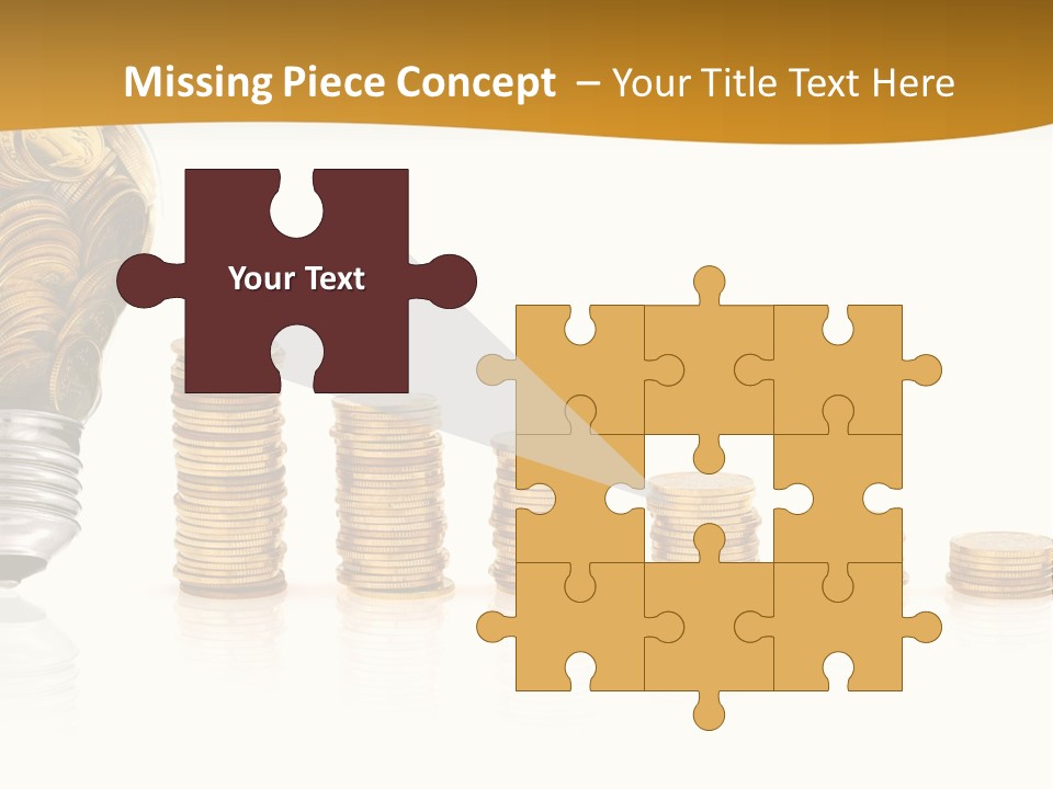 A Light Bulb With Coins Coming Out Of It PowerPoint Template