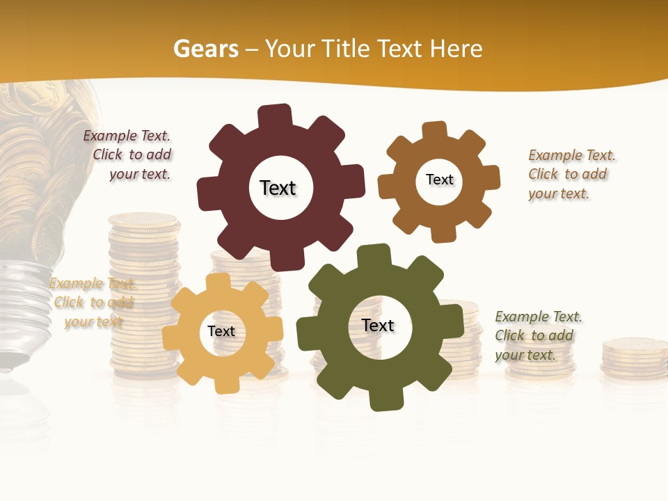 A Light Bulb With Coins Coming Out Of It PowerPoint Template