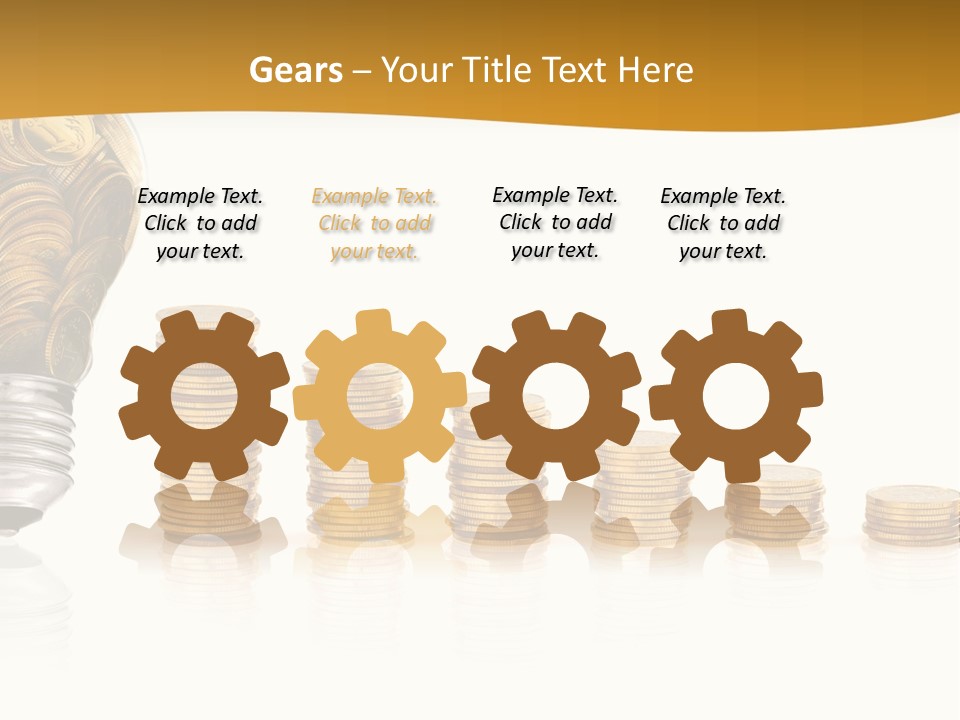 A Light Bulb With Coins Coming Out Of It PowerPoint Template