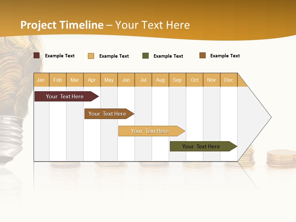 A Light Bulb With Coins Coming Out Of It PowerPoint Template
