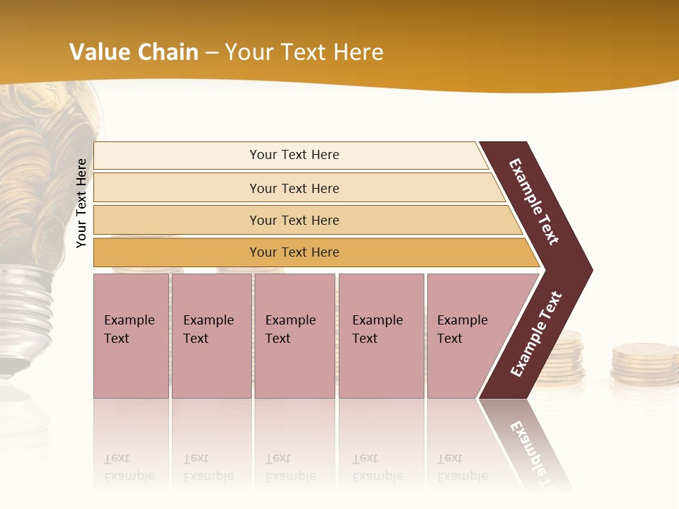 A Light Bulb With Coins Coming Out Of It PowerPoint Template