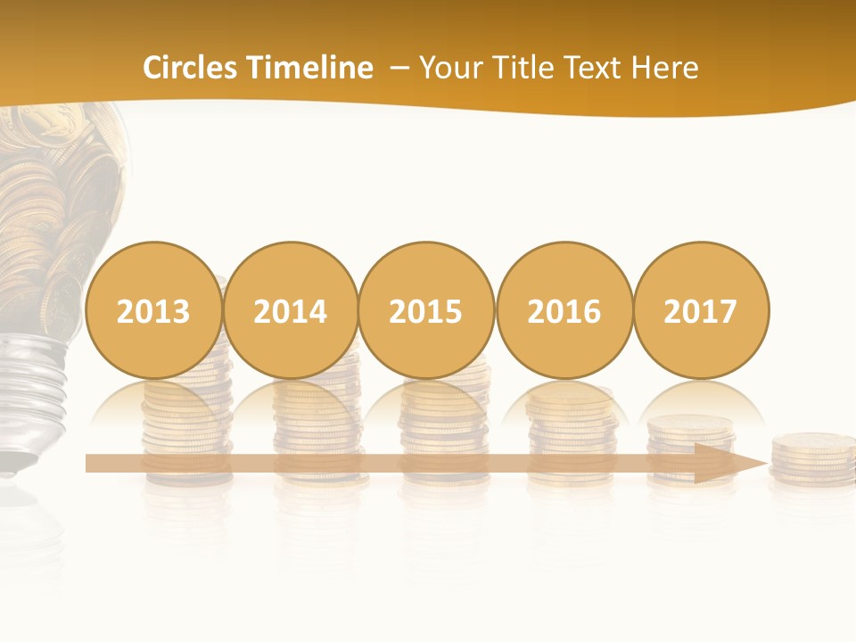 A Light Bulb With Coins Coming Out Of It PowerPoint Template