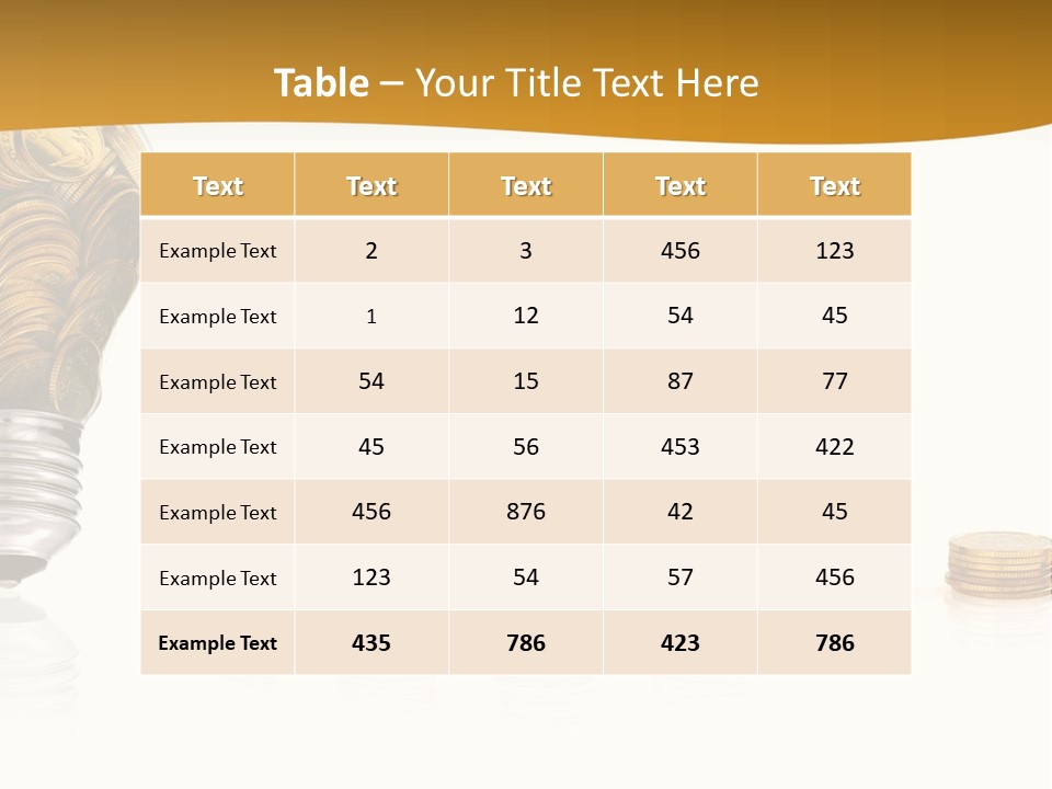 A Light Bulb With Coins Coming Out Of It PowerPoint Template