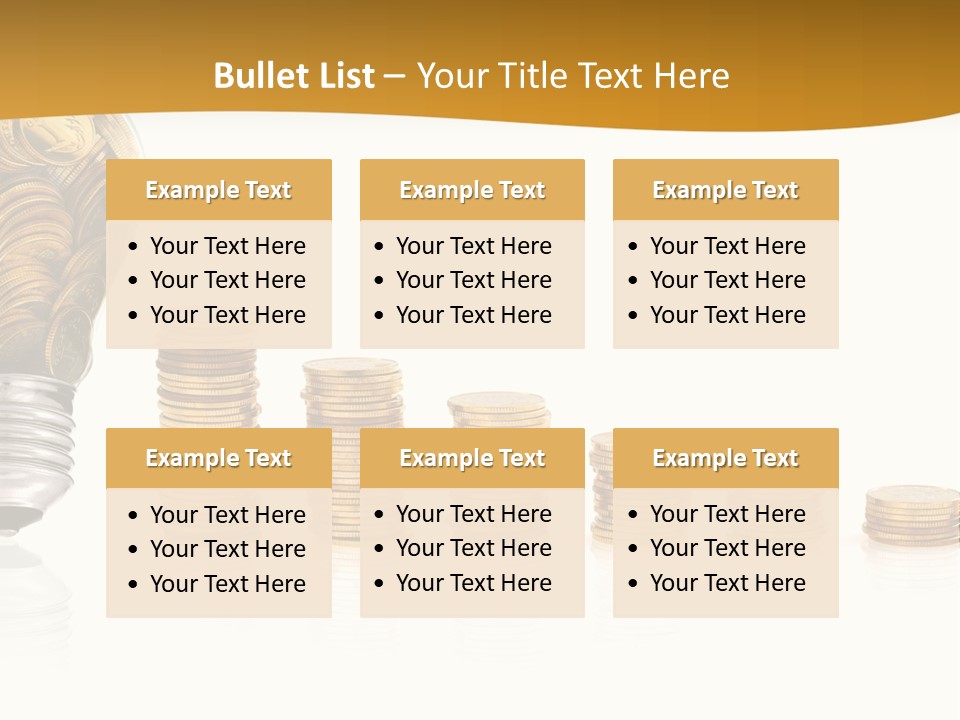 A Light Bulb With Coins Coming Out Of It PowerPoint Template